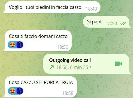 Real Telegram sexting chat screenshot 1